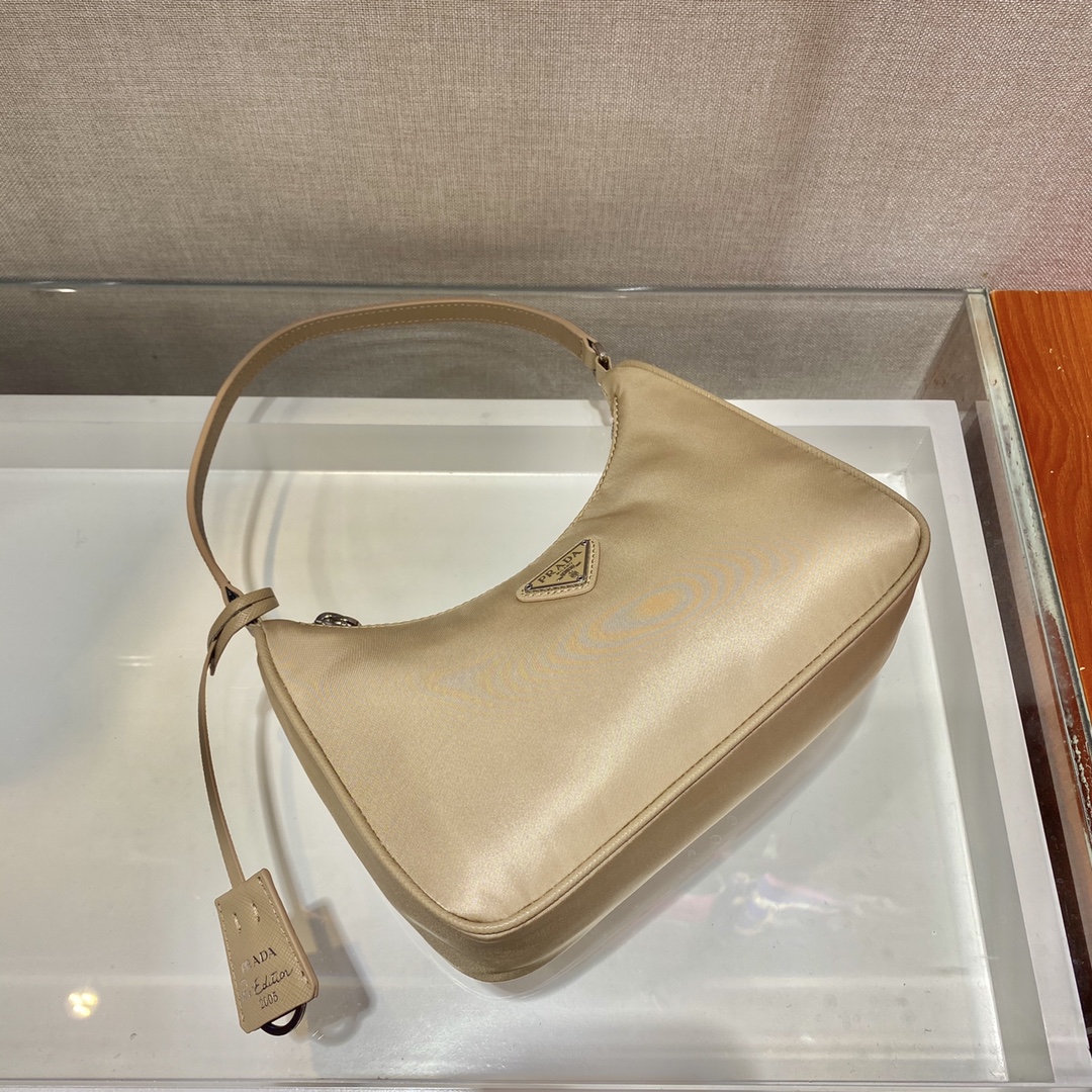 Prada Mini Re Edition 2005 Re Nylon And Saffiano Bag Desert Beige 1NE204